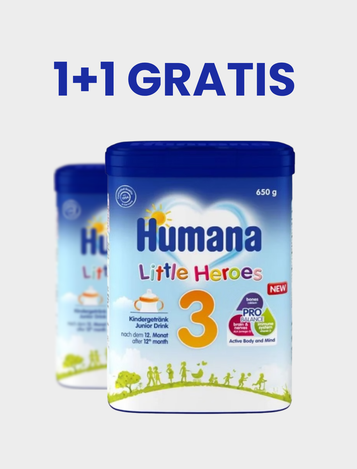 Humana 3 Junior Milk (650 g) 1+1 GRATIS