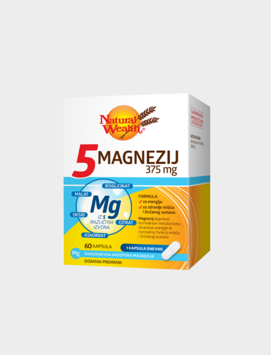 5 Magnezij 375, 60 caps